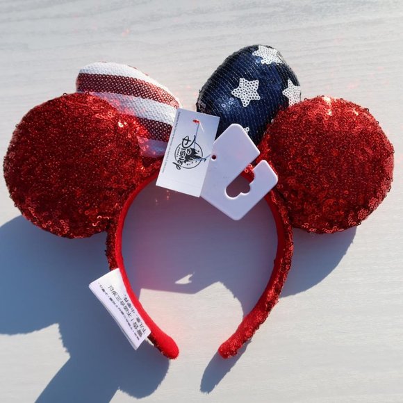 Minnie Mouse Americana USA Sequined Ear Headband July 4th Independence Day - Picture 4 of 4